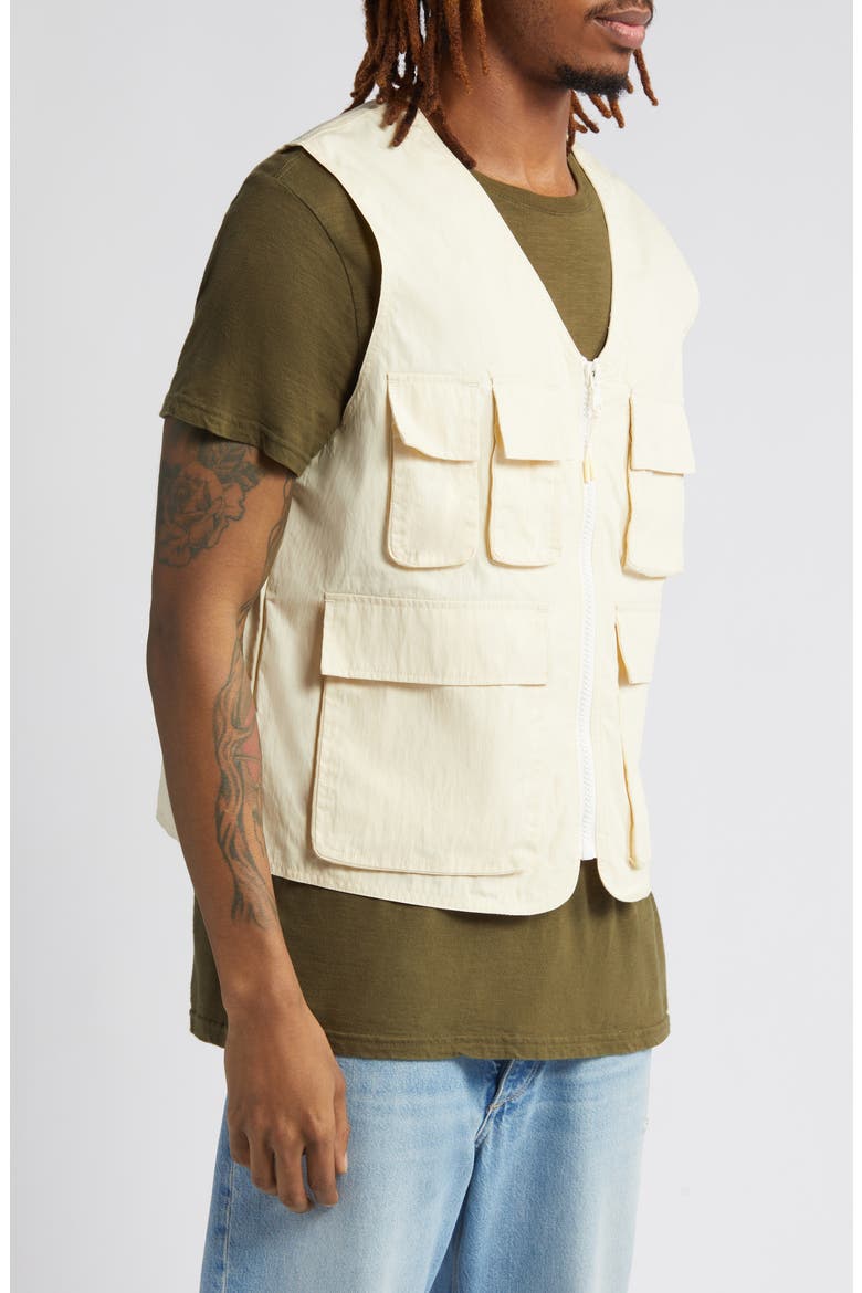 Utility Cotton Blend Cargo Vest, Alternate, color, BLONDE