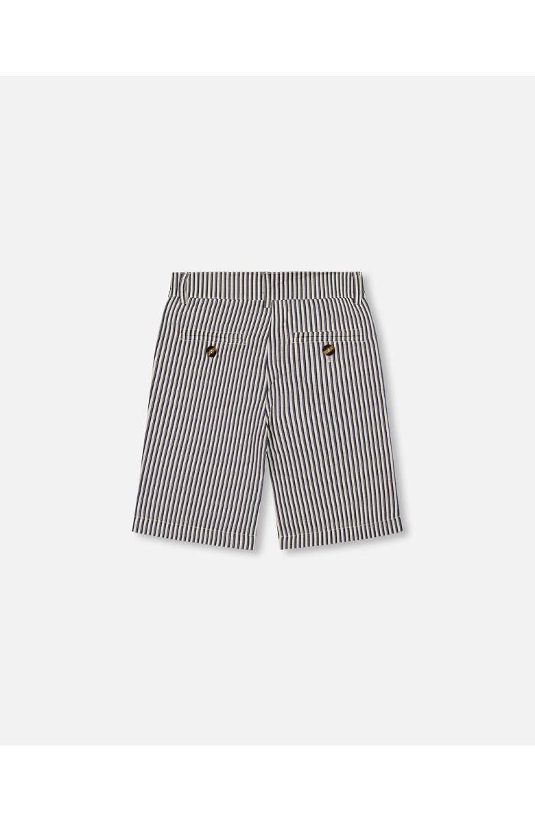 Deux par Deux Boy's Slant Pocket Bermuda Shorts Navy Blue Striped, Alternate, color, Navy Blue Striped