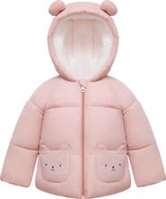 Rokka&Rolla Borg-Lined Bear Ears Puffer Jacket