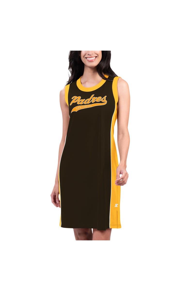 STARTER Women's Starter Brown San Diego Padres Slam Dunk Tank Sneaker Dress, Main, color, 
