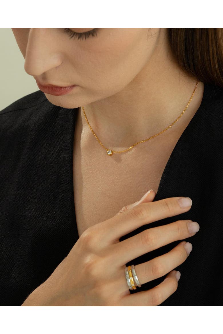 Sterling Silver 18k Gold Plated Margot Necklace Dainty Everyday Chic, Alternate, color, Gold