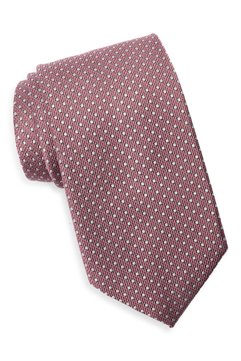Tepper Dot Silk Jacquard Tie, Main, color, PINK