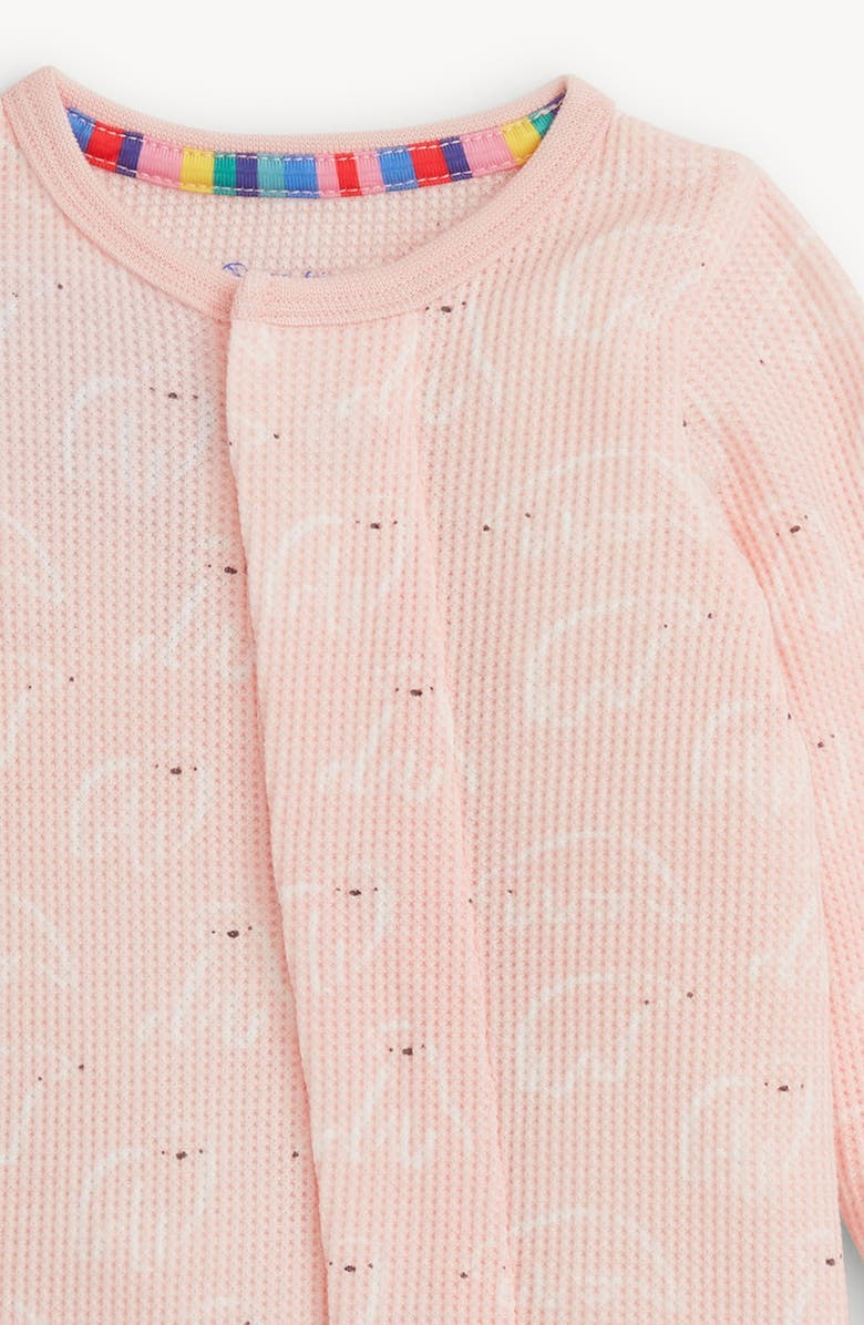 Magnetic Me Pink Polaris Waffle Knit Magnetic Closure Footie, Alternate, color, Pink