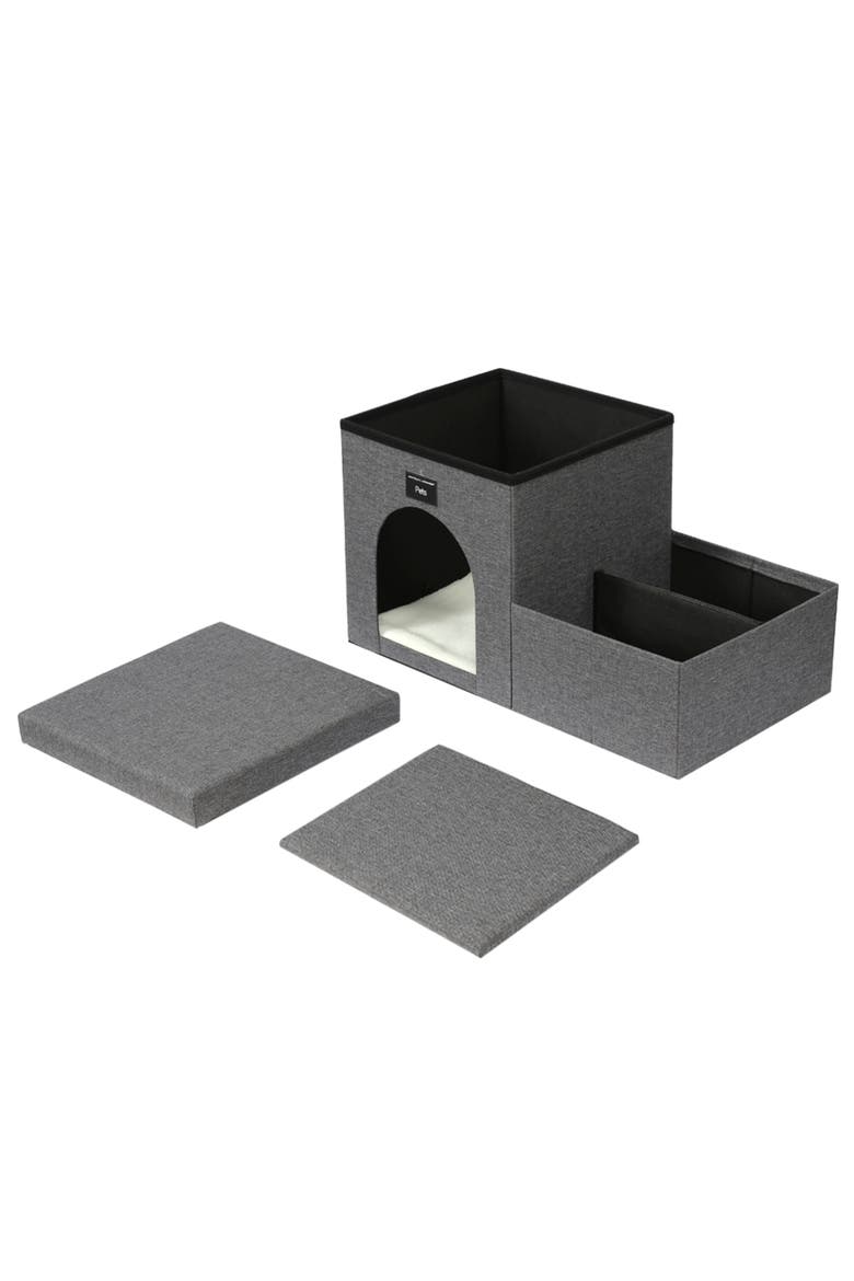 2 Step Pet Stairs, Ladder for Cats or Small Dogs, Alternate, color, Gray