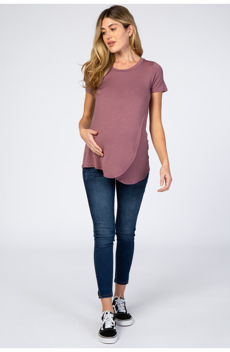 PinkBlush Layered Wrap Front Nursing Top, Alternate, color, 