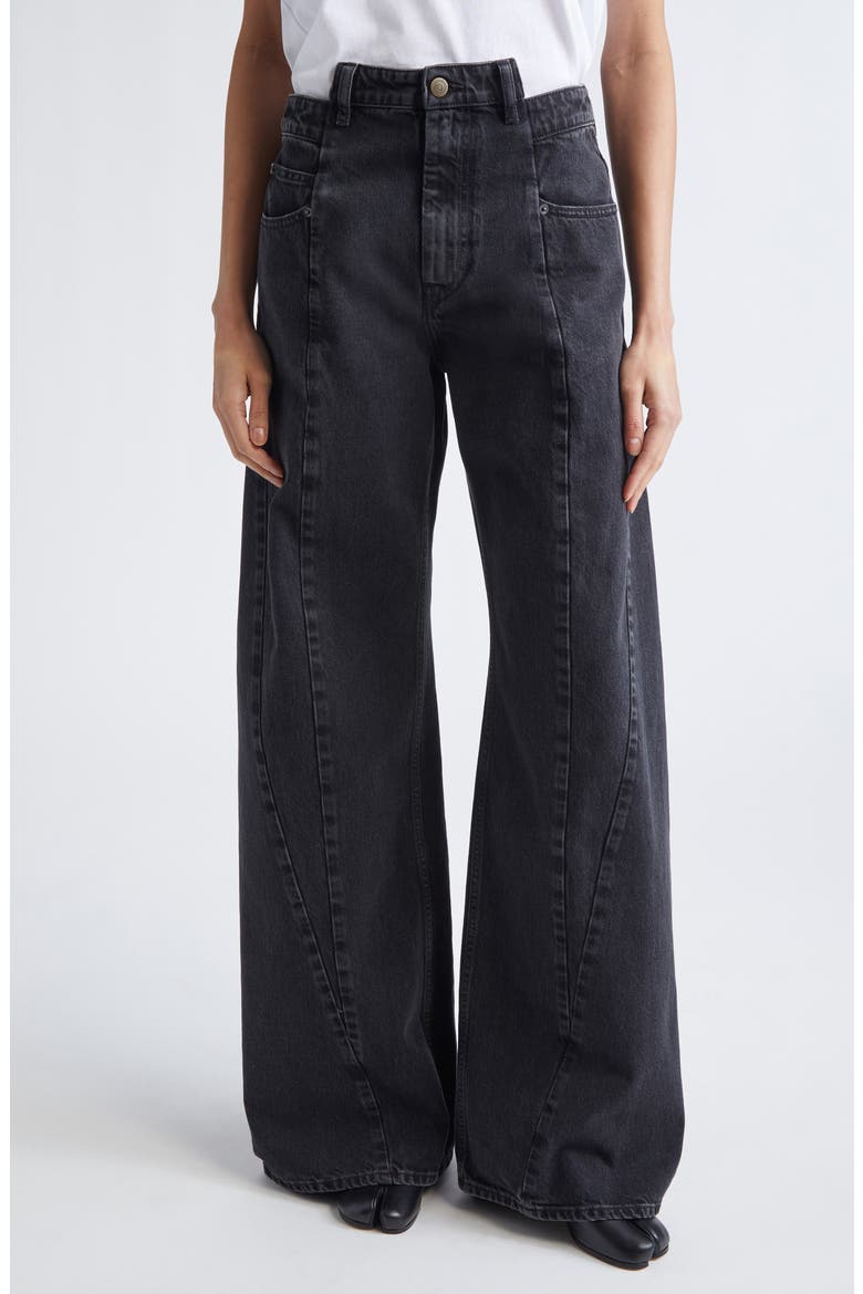 Décortiqué Wide Leg Jeans, Main, color, MEDIUM BLACK STONE