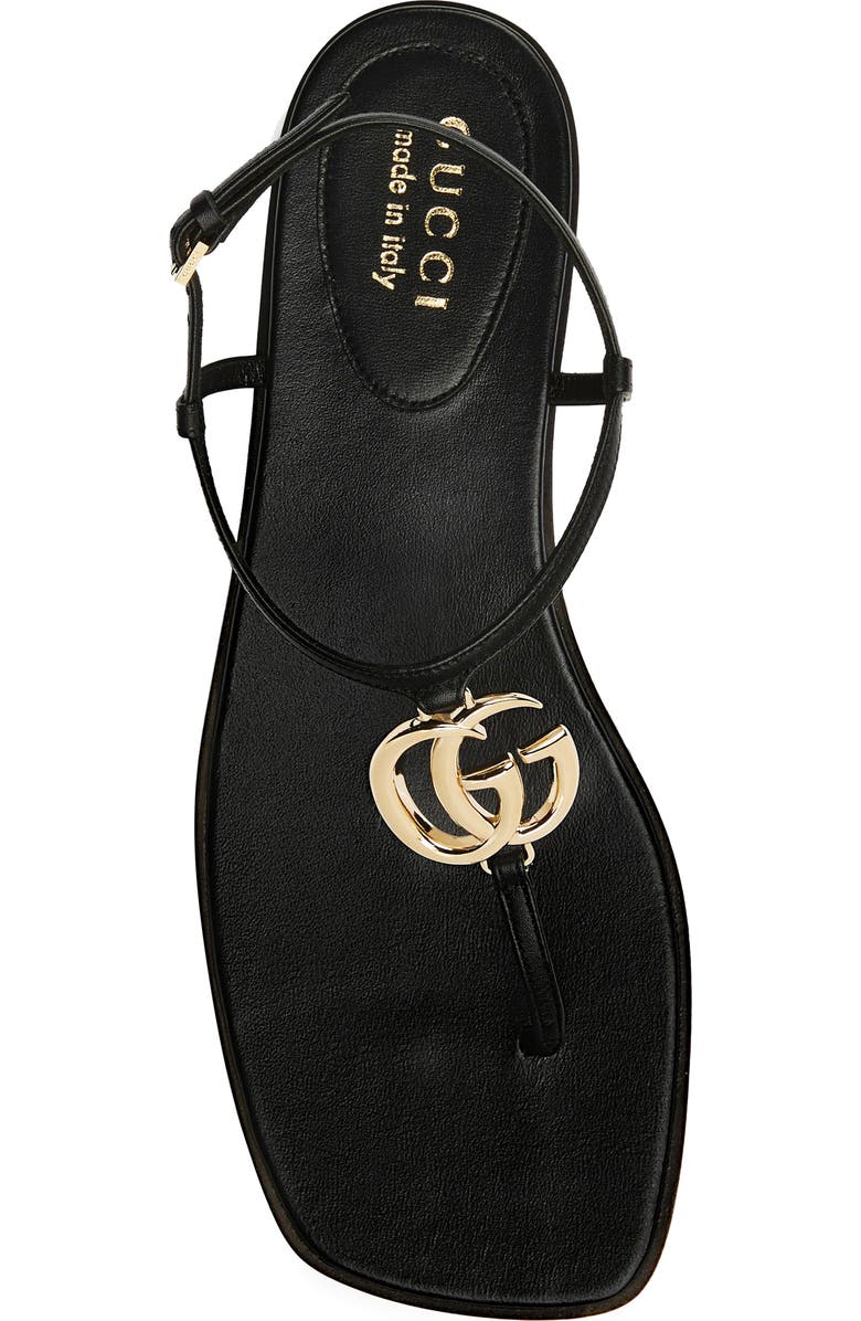Gucci Marmont GG T-Strap Sandal, Alternate, color, Black