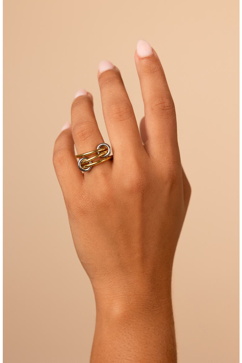 Tamsen Linked Stacking Ring, Alternate, color, DUAL TONE