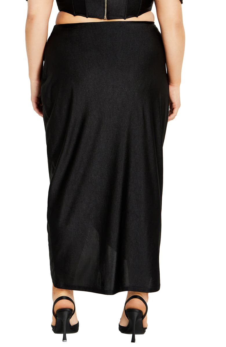 City Chic Tulip Hem Satin Skirt, Alternate, color, 