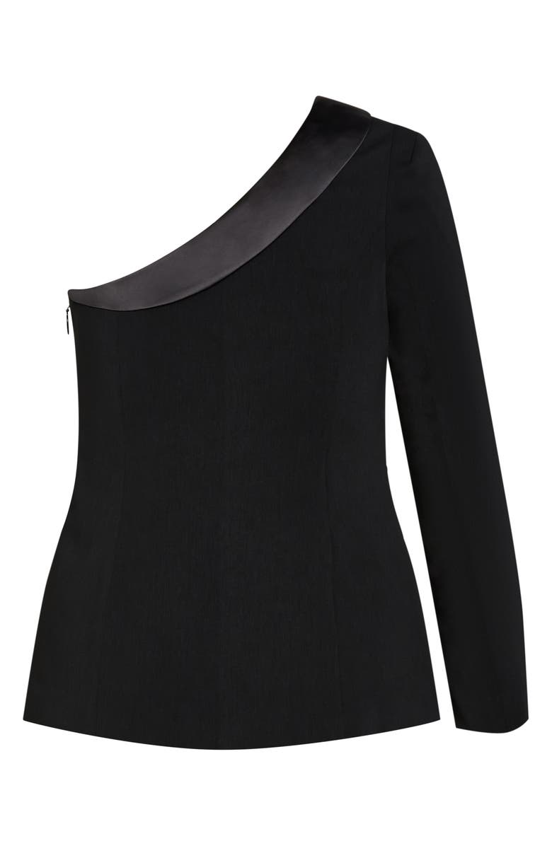 City Chic Nova Double Breasted One-Shoulder Jacket, Alternate, color, 