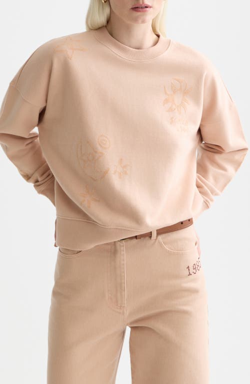 Scotch & Soda Logo Detail Cotton Sweatshirt In Neutral