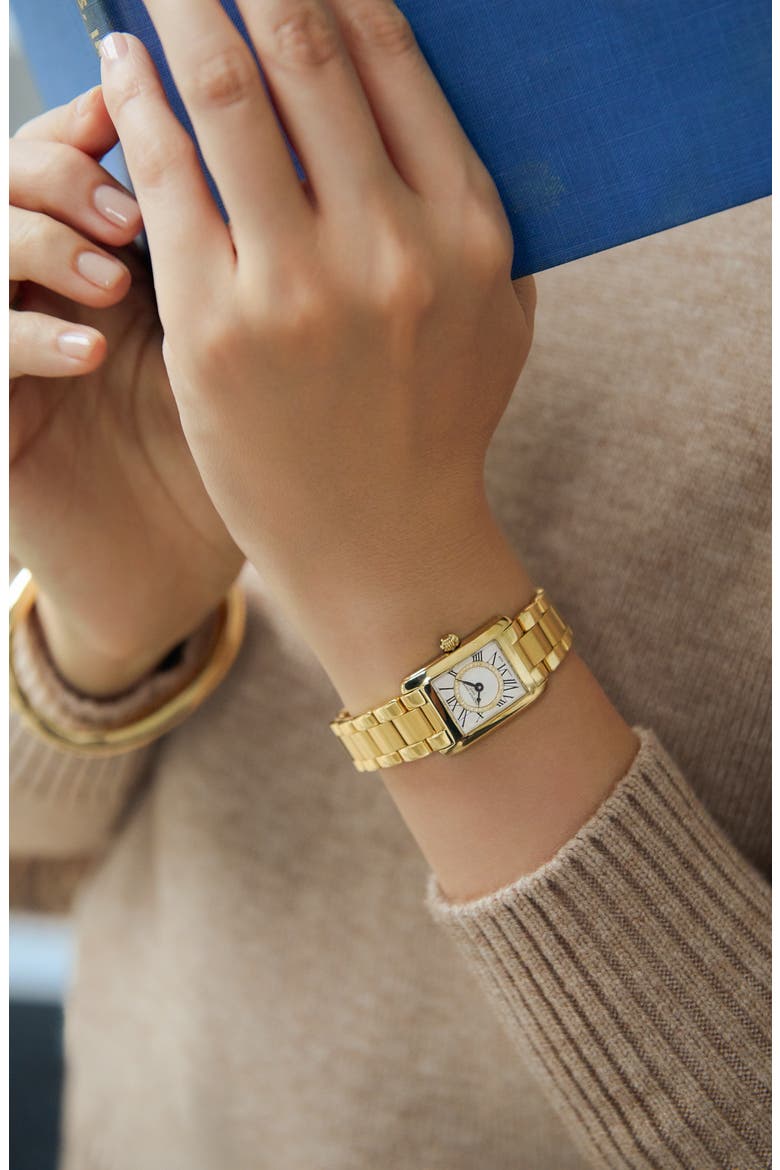Carrée Diamond Dial Bracelet Watch, 23mm x 21mm, Alternate, color, GOLD-TONE
