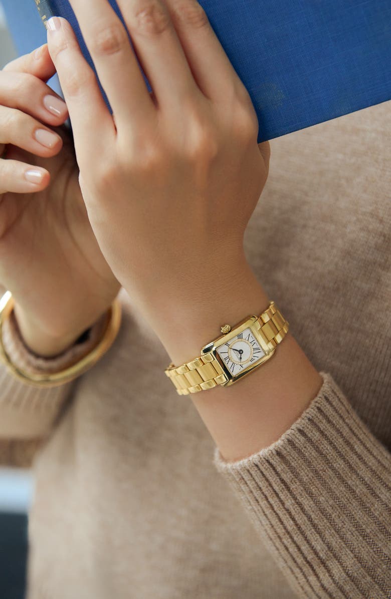 FREDERIQUE CONSTANT Carrée Diamond Dial Bracelet Watch, 23mm x 21mm, Alternate, color, Gold-Tone