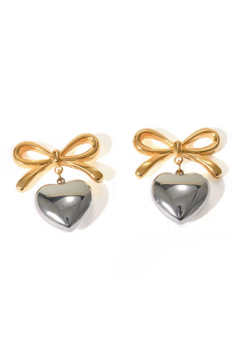 Mini Heart Earrings, Main, color, SILVER