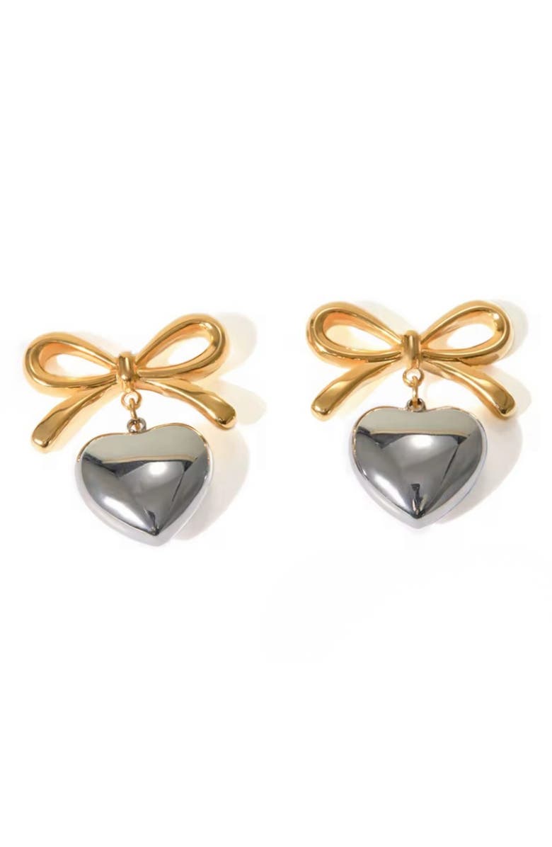 MacRae & Co. Mini Heart Earrings, Main, color, Silver