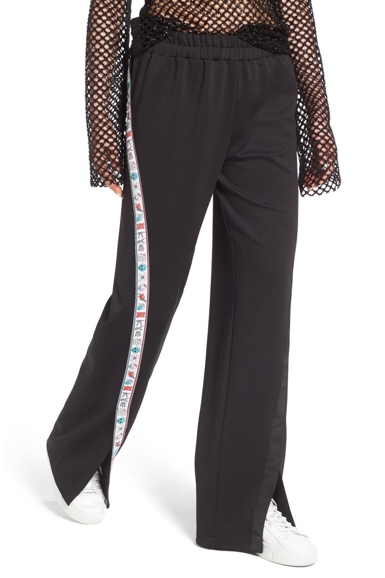 Unisex Stretch Crepe Wide Leg Pants, Alternate, color, BLACK