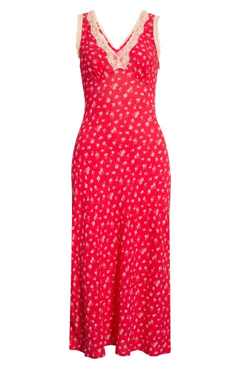 Simone Lace Detail Ditsy Slipdress
