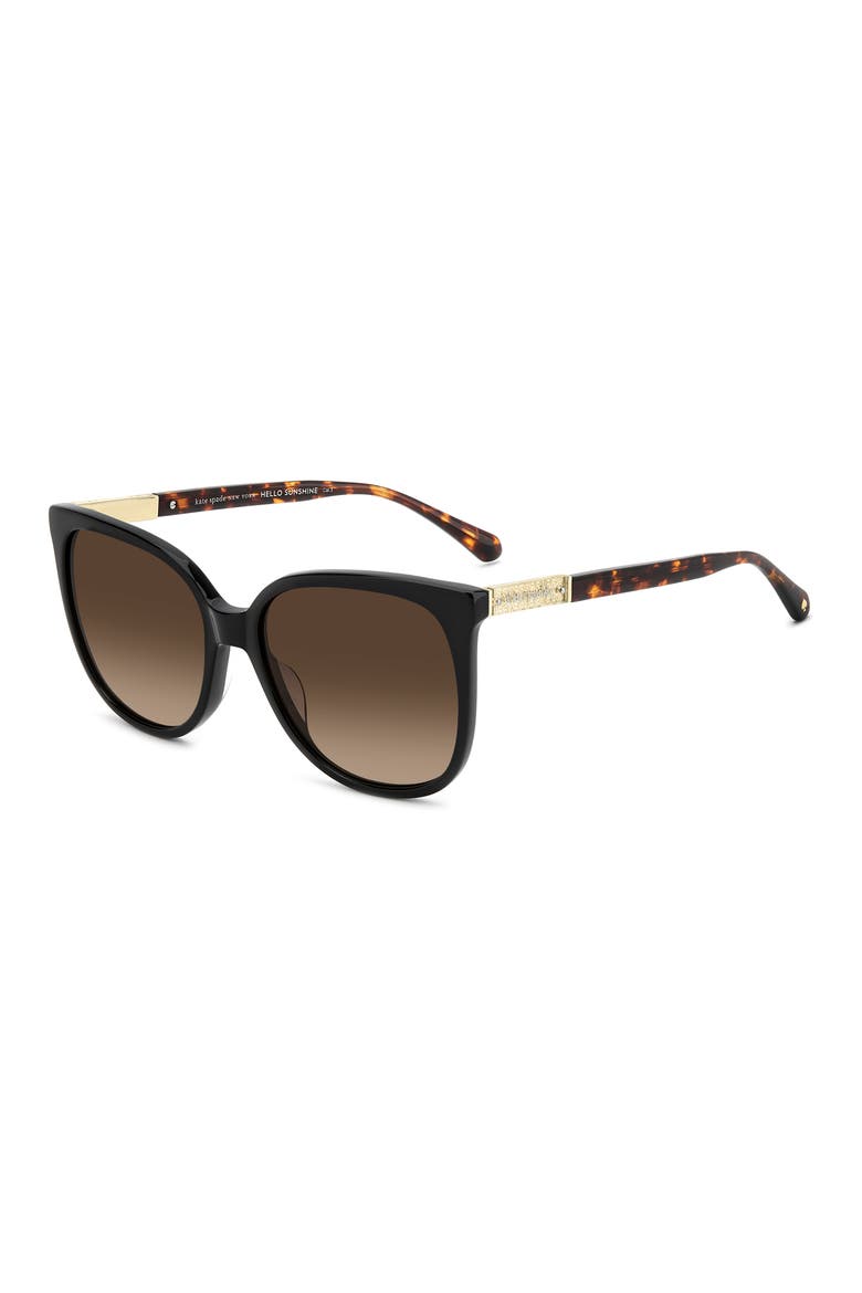 kaysie 58mm square sunglasses, Alternate, color, BLACK/ BROWN