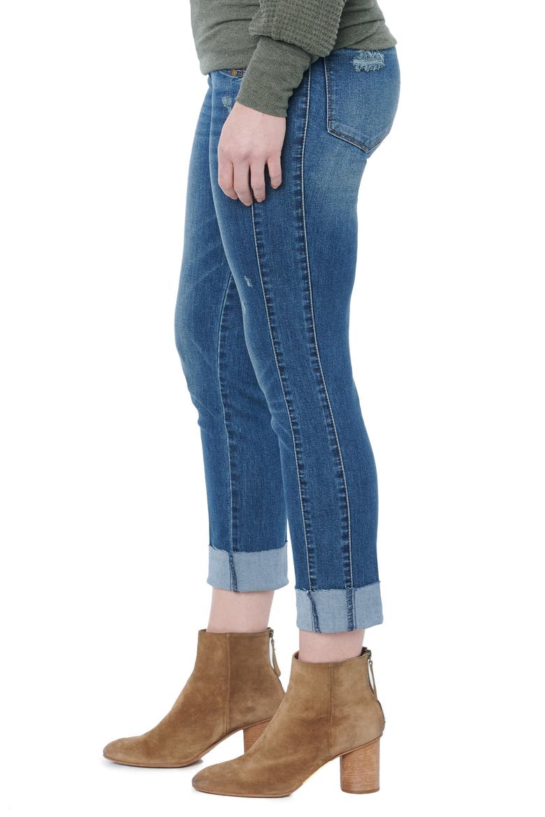 'Ab'Solution High Waist Crop Slim Straight Leg Jeans (Nordstrom Exclusive), Alternate, color, MBV-MID BLUE VINTAGE