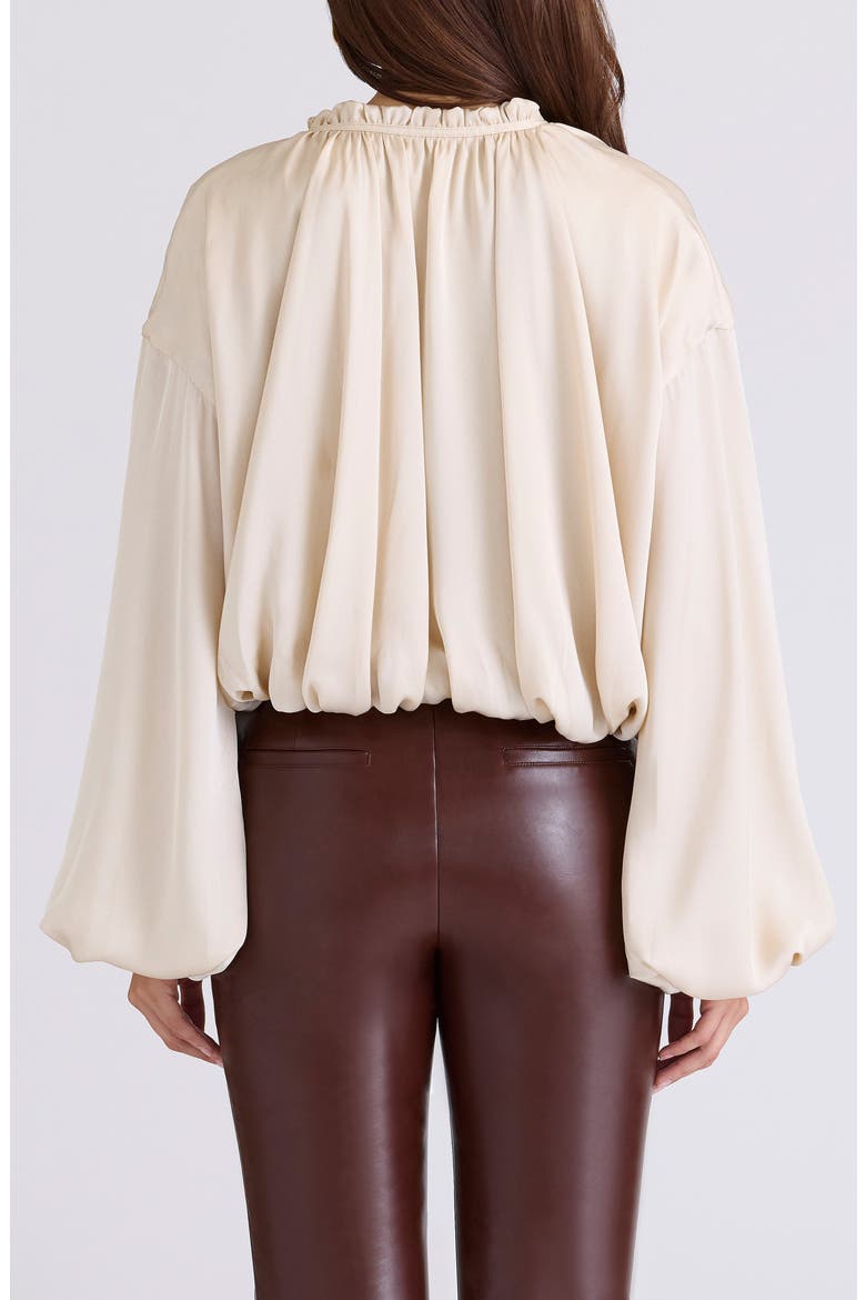 Talia Open Front Matte Satin Top, Alternate, color, ECRU