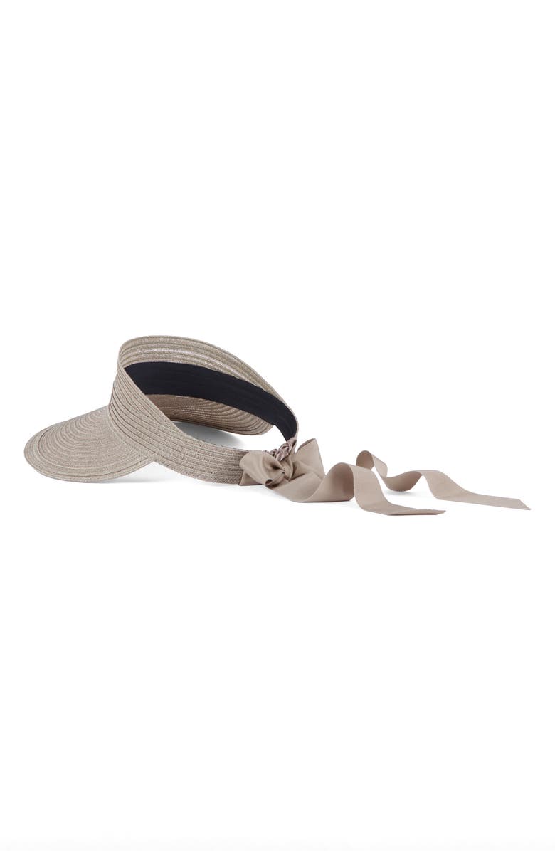 Eugenia Kim Ricky Packable Straw Visor, Alternate, color, Khaki