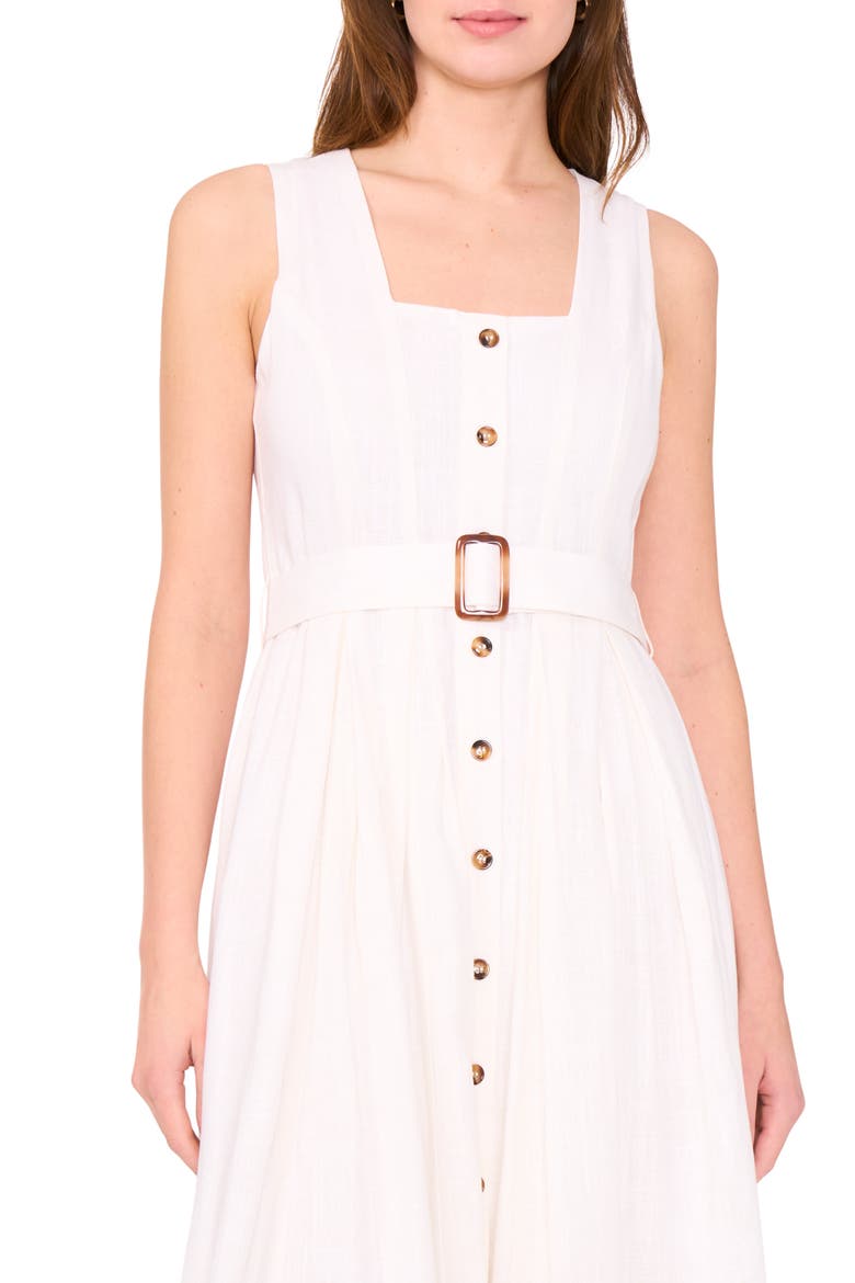 Sleeveless A-Line Midi Dress, Alternate, color, BRIGHT WHITE