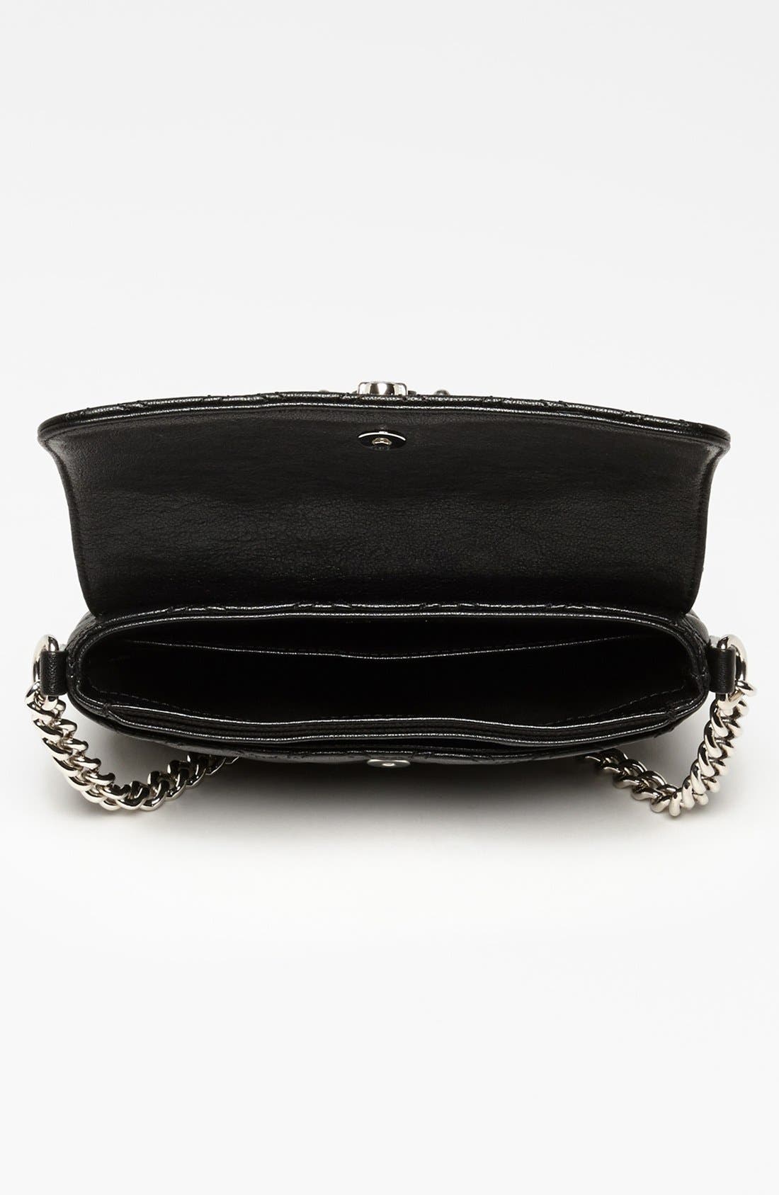 'Quilting - Single' Leather Shoulder Bag, Alternate, color, BLACK/ NICKEL