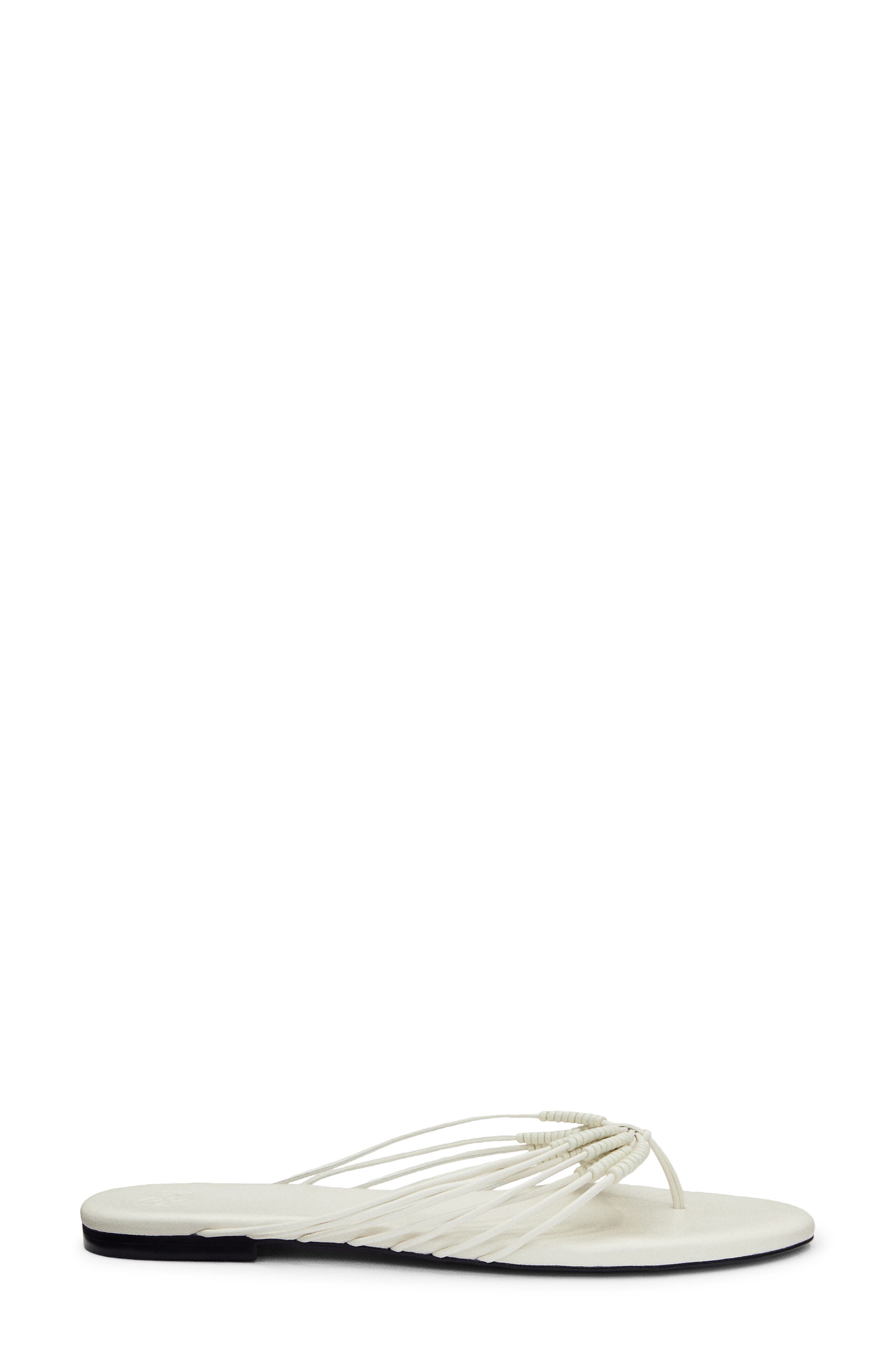 Reformation Jessica Flat Thong Sandal, Alternate, color, White Leather