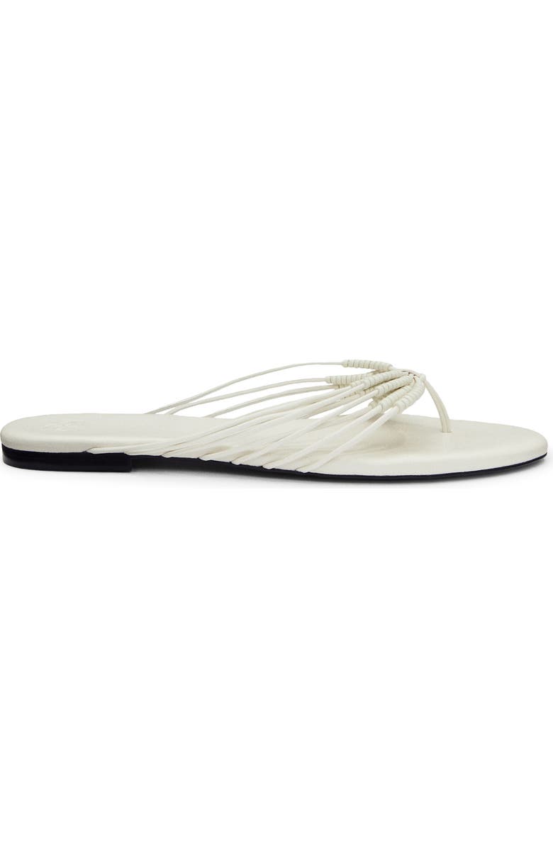 Reformation Jessica Flat Thong Sandal, Alternate, color, White Leather