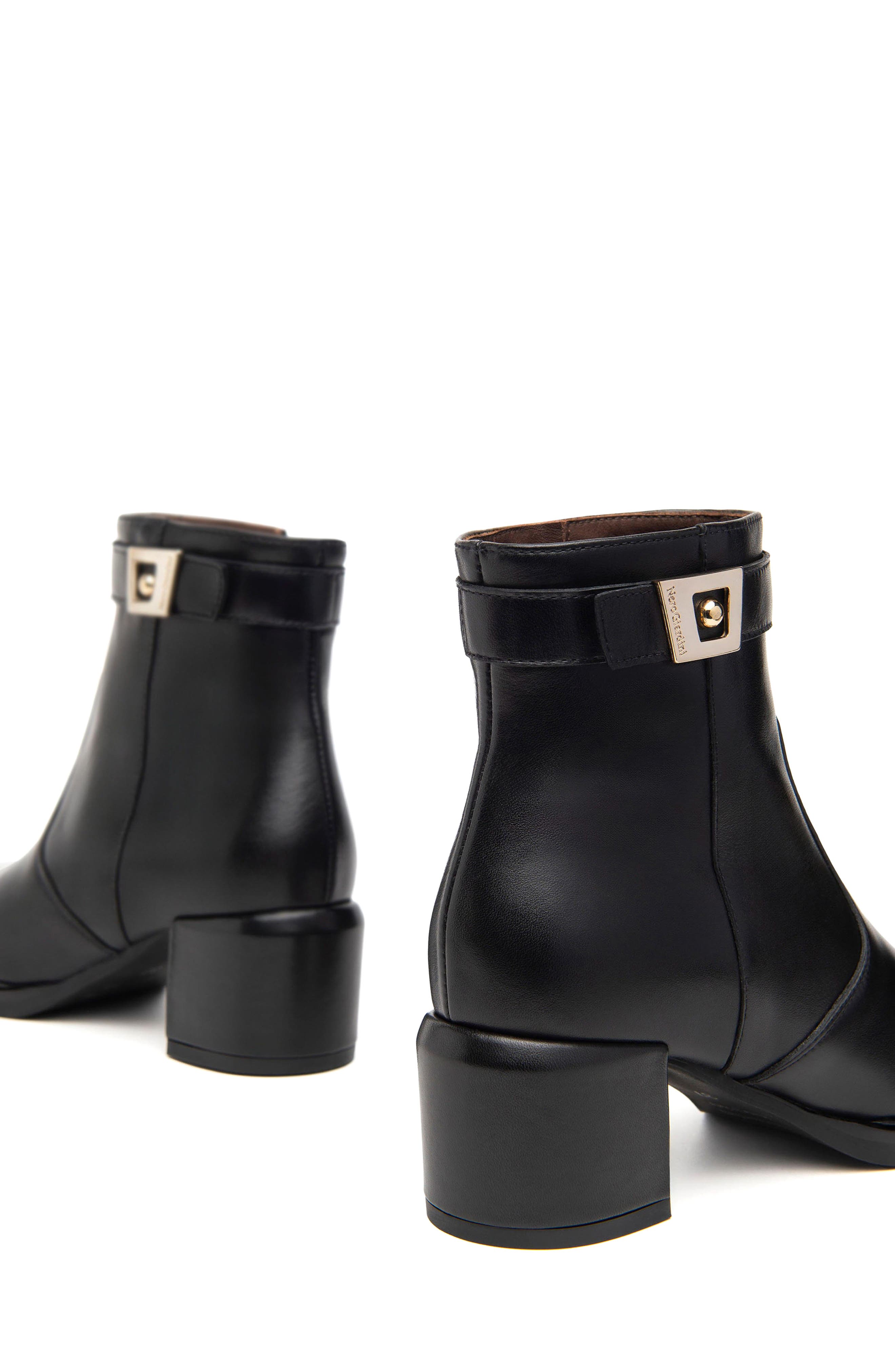 NeroGiardini Block Heel Bootie, Alternate, color, Black