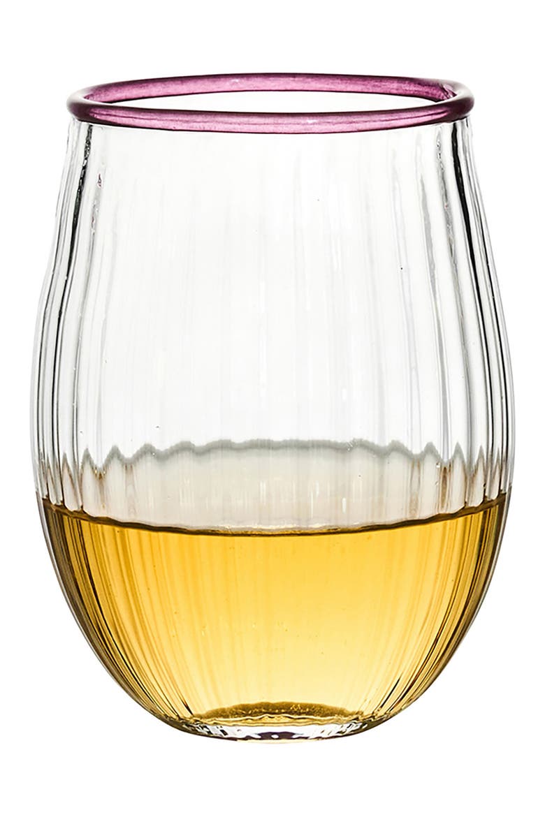 Nell Stemless Wine Glass, Alternate, color, BLUSH