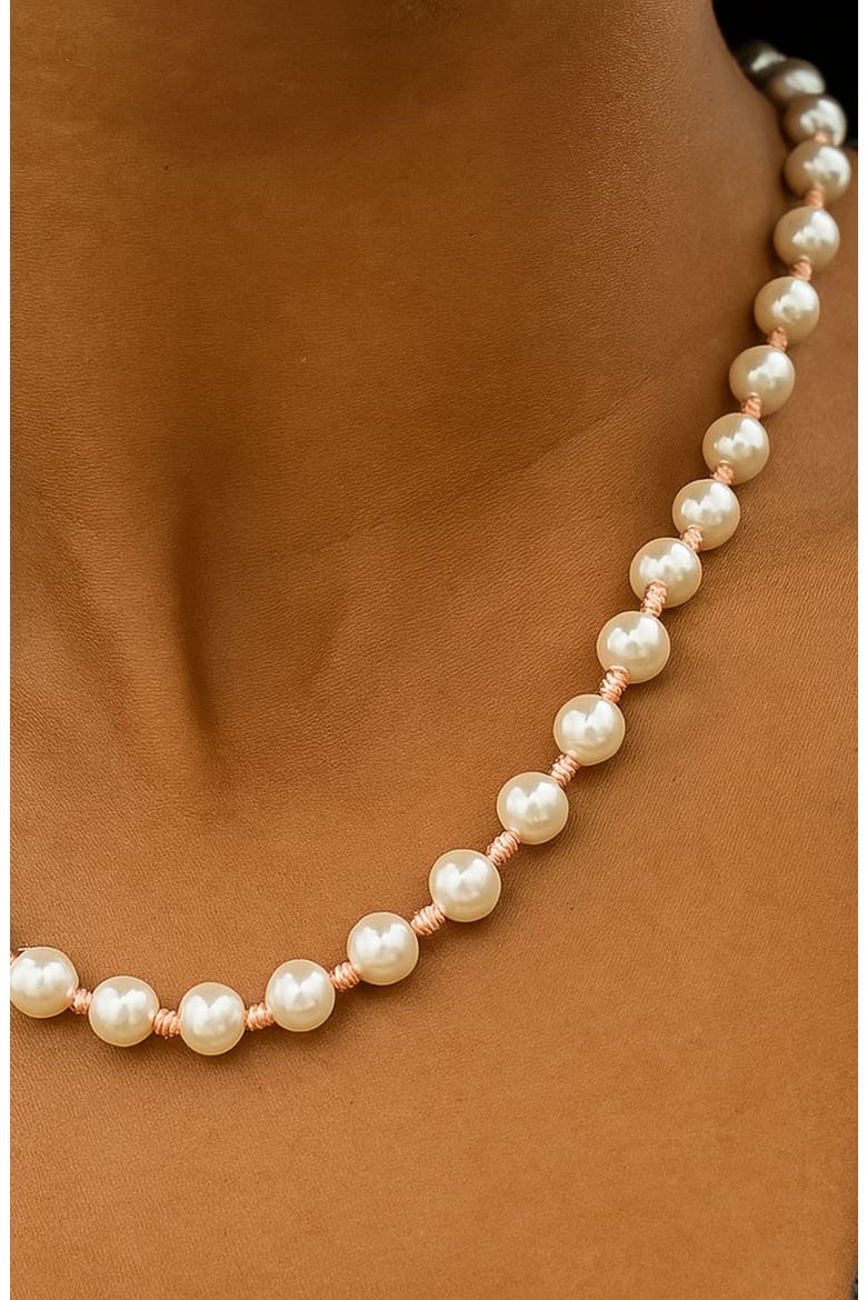 Hand Knotted Pearl Necklace, Alternate, color, Pink