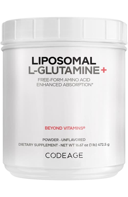 Codeage Liposomal L-Glutamine Powder 5000mg Supplement in White 