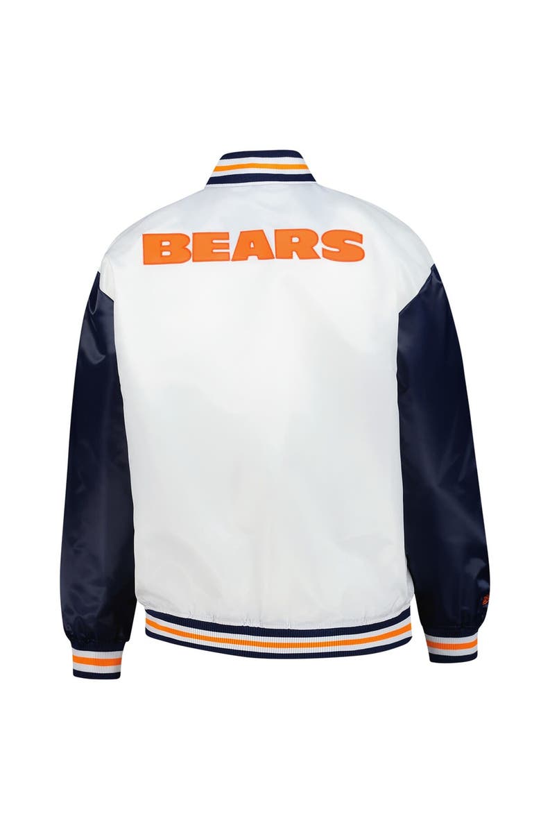 Mitchell & Ness Women's Mitchell & Ness White Chicago Bears Plus Size Full-Snap Satin Jacket, Alternate, color, White