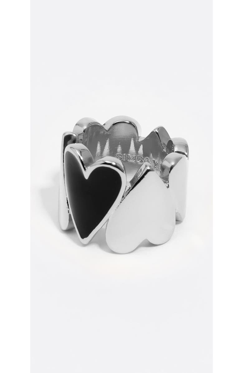 Bimba y Lola Hearts Shape Ring, Main, color, Dark Silver