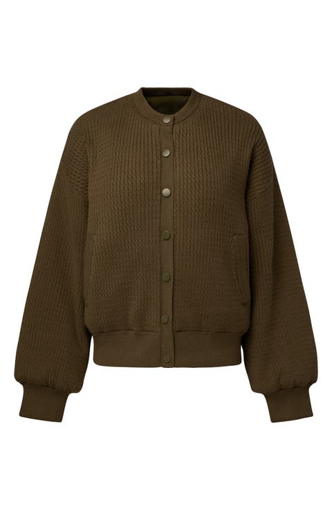 Cable Knit Bomber Jacket