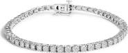 Haus of Brilliance Silver 1.0 Cttw Lab Grown Diamond Illusion-Set Miracle Plate Tennis Bracelet