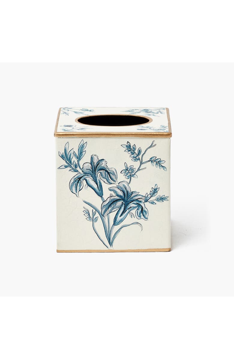 Mrs. Alice Floral Tole Tissue Box, Main, color, Blue