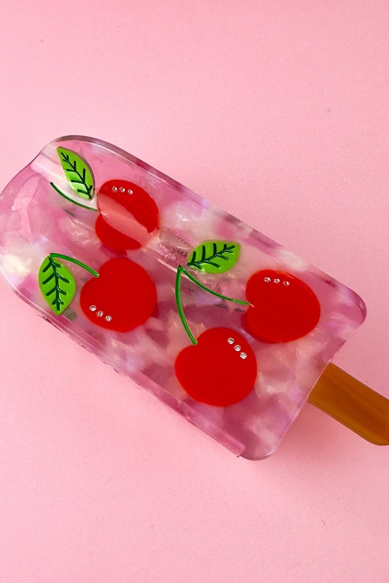 Cherry Popsicle Hair Claw, Alternate, color, Red