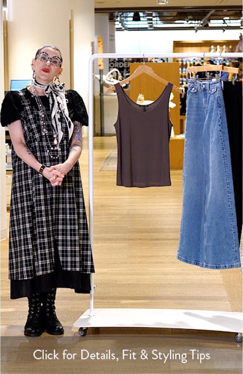 Slim Fit Scoop Neck Silk Tank, sales video thumbnail