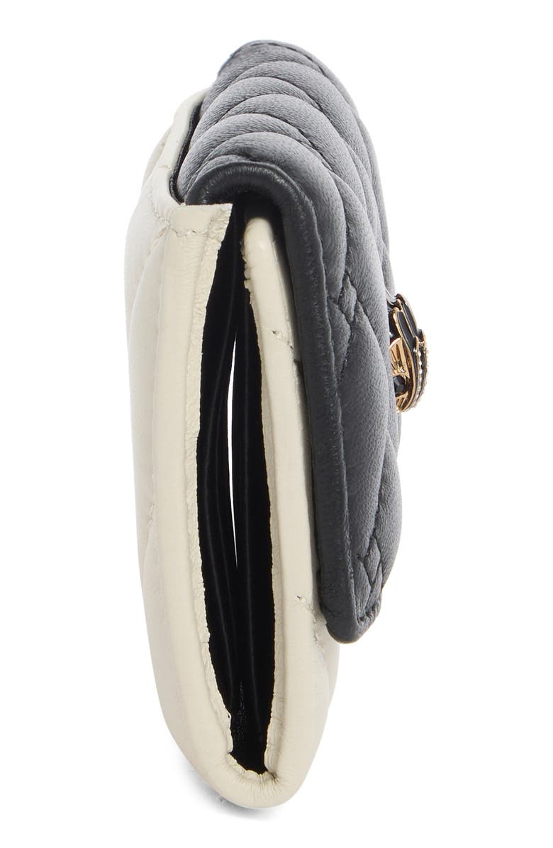 Kurt Geiger London Quilted Leather Flap Wallet, Alternate, color, Charcoal