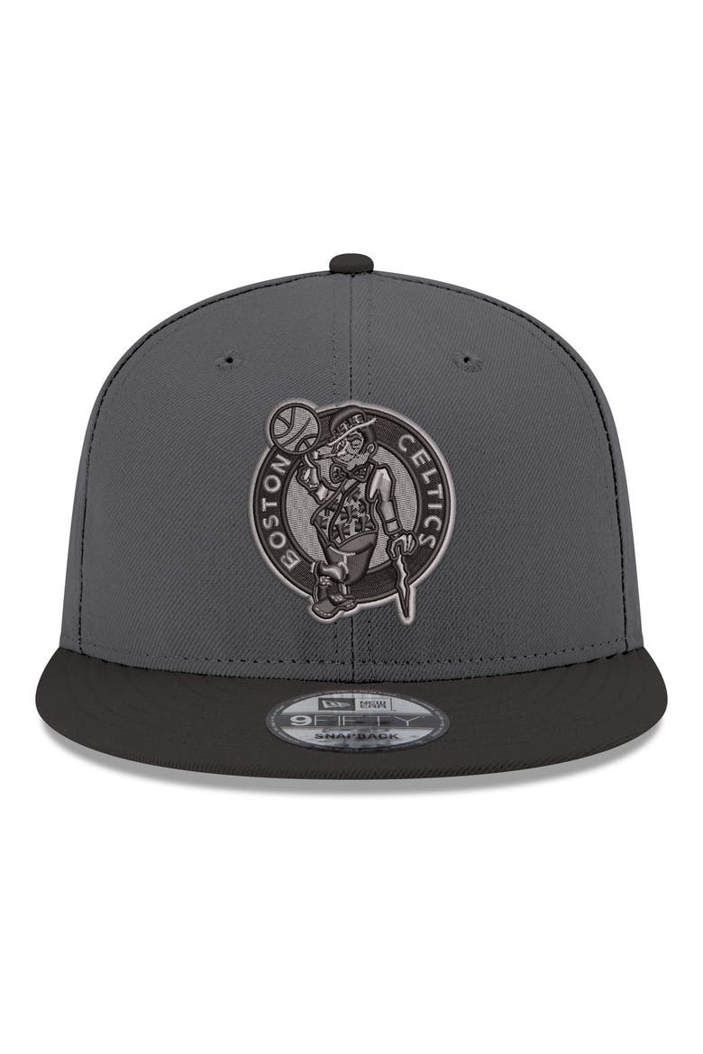 Men's New Era Gray/Black Boston Celtics Logo 2-Tone 9FIFTY Snapback Hat, Alternate, color, Gray