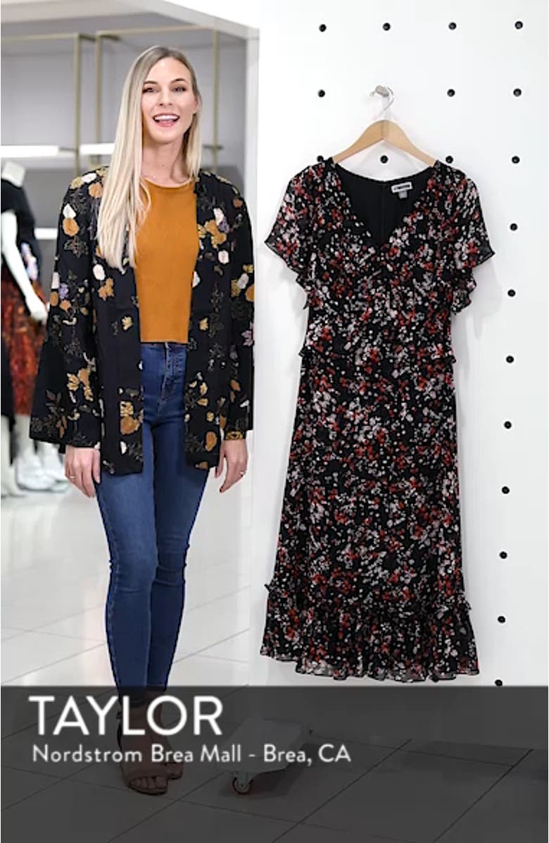 Floral Ruffle Midi Dress, sales video thumbnail