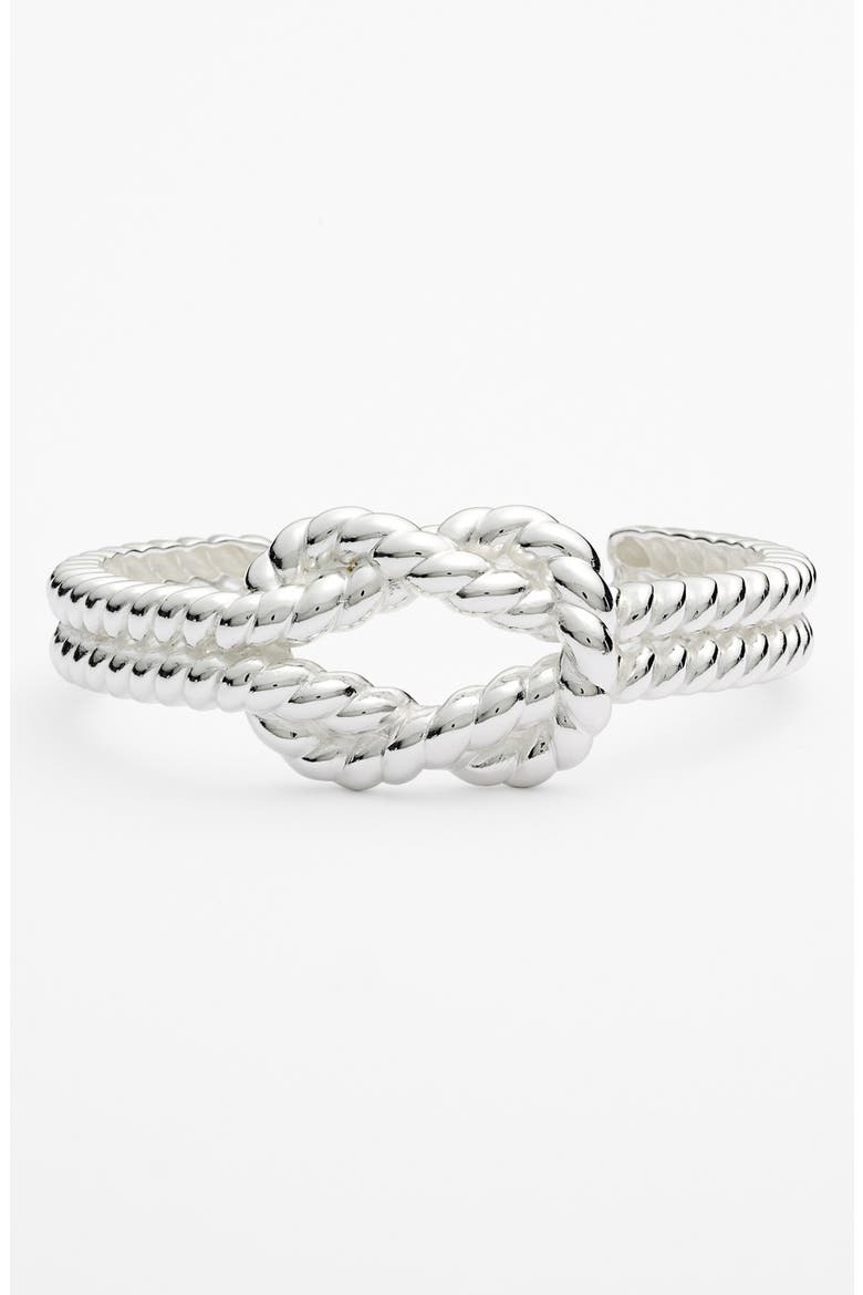 Knot Cuff, Main, color, SILVER