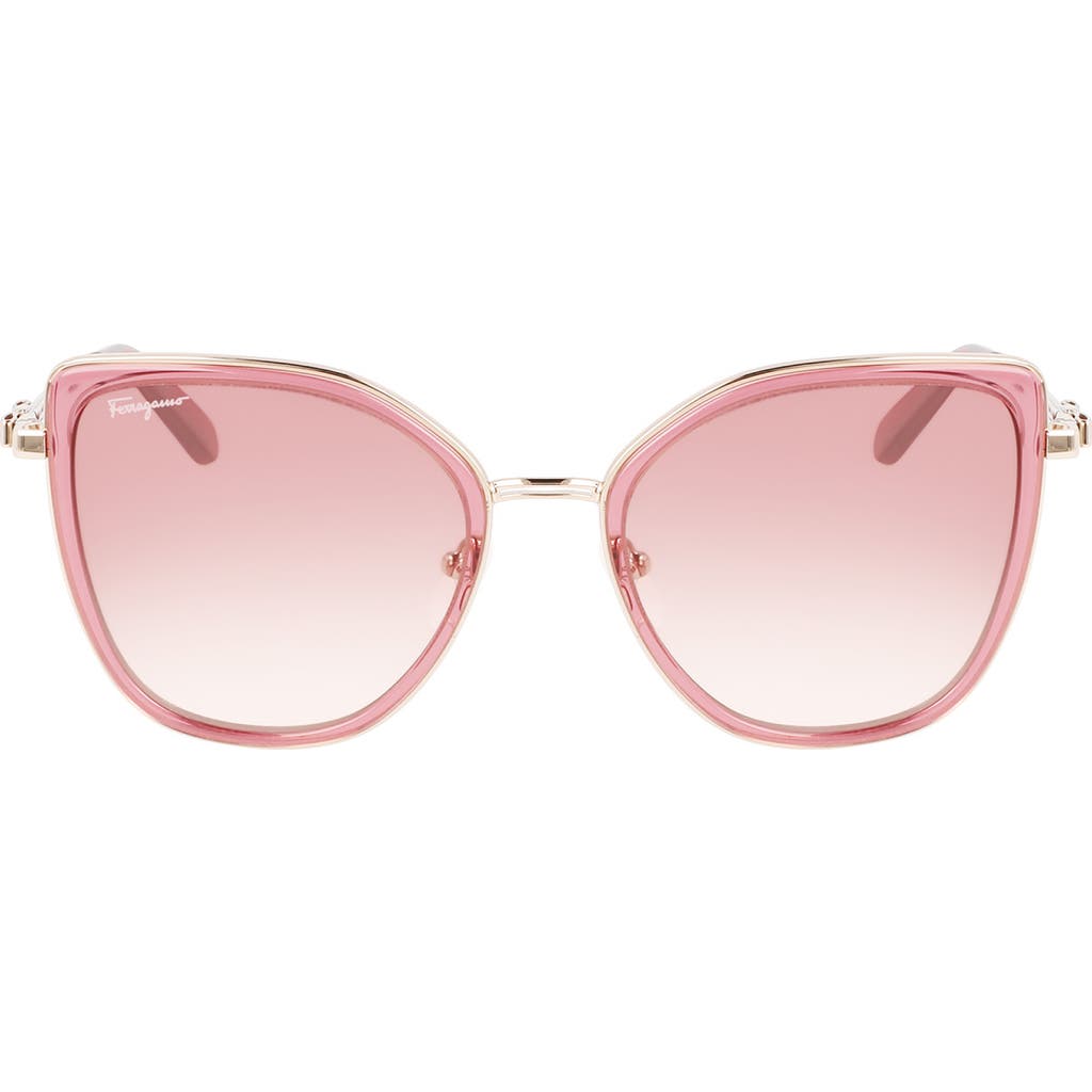 Ferragamo 54mm Gradient Cat Eye Sunglasses In Pink