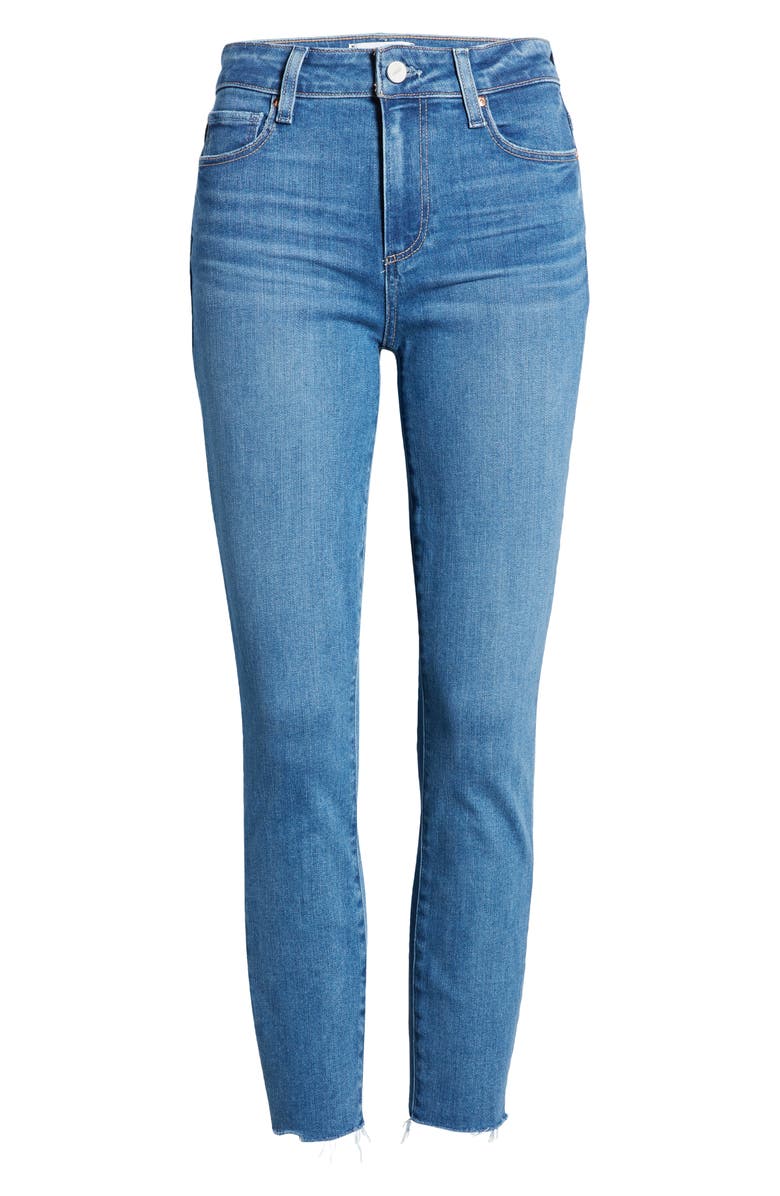 PAIGE Hoxton High Waist Raw Hem Crop Skinny Jeans, Alternate, color,