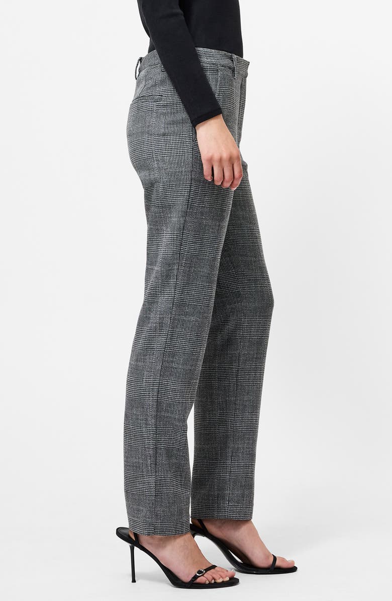 French Connection Glen Plaid Slim Crop Pants, Alternate, color, Charcoal