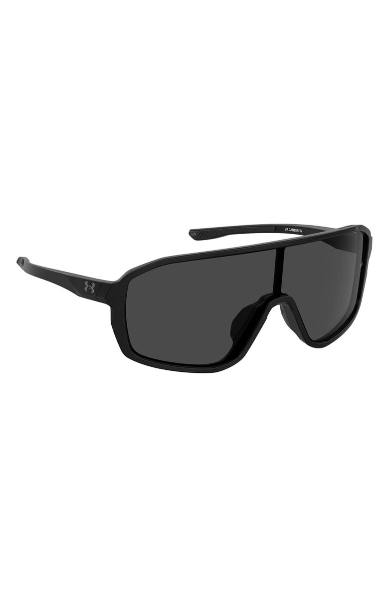 Under Armour Game Day 99mm Shield Sport Sunglasses, Alternate, color, Black / Grey Oleophobic
