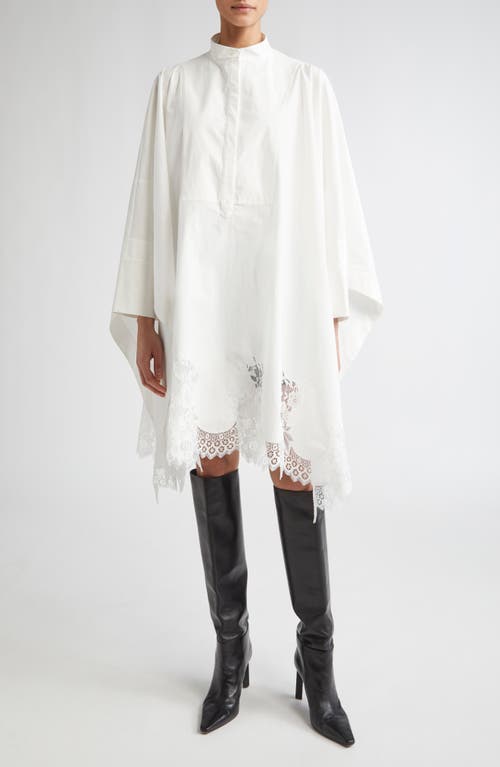 MONSE Lace Hem Button-Up Shirt in Ivory  product