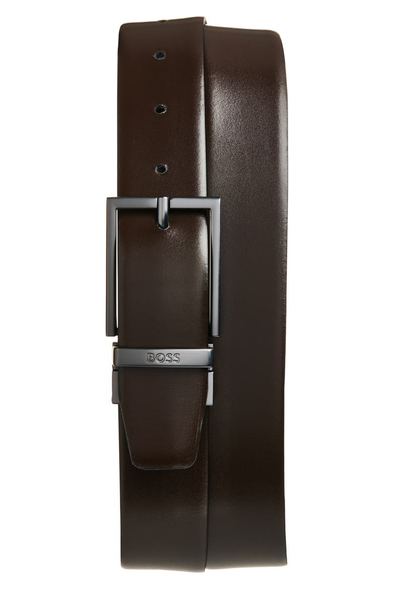 Otano Reversible Leather Belt, Alternate, color, BLACK